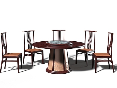 新中式中式餐桌椅 新中式宋式美学红