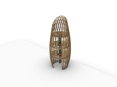 现代新中式登高塔架 编织构筑 景观塔 巢穴构筑 景观构筑