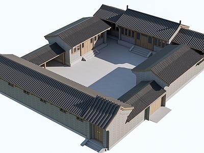 中式其他景观小建筑 中式四合院建筑 中式院落 中式屋顶建筑