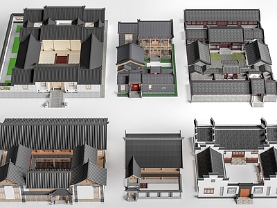 中式古建筑 中式四合院建筑