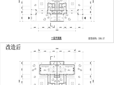 现代新中式别墅建筑 新中式合院别墅 未来社区别墅设计 330三层别墅 合院别墅全套平面 施工图