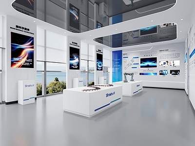 现代简约科技展厅 展厅 企业展厅 科技展厅 机械展厅 机械臂