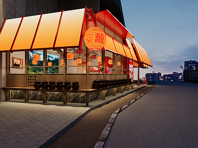 现代火锅店 餐饮门头 餐饮空间 商业空间
