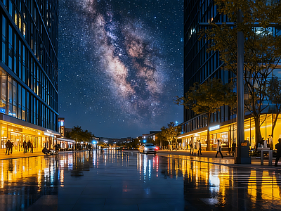 现代天空HDR 夜景城市星空全景 夜景HDR 宇宙星空HDR