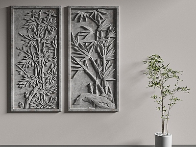 中式新中式景观雕塑 中式浮雕