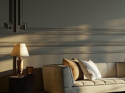 现代法式别墅客厅 美学 动画 法式东方 摄影 极简