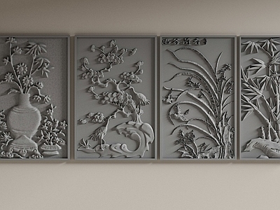 中式景观雕塑 浮雕 雕刻雕塑