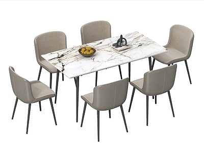 现代餐桌椅 大理石餐桌椅 现代餐桌椅组合