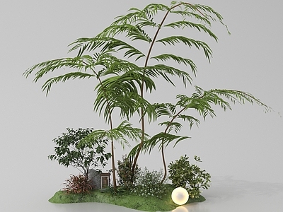 现代其他景观小品 现代庭院景观小品 植物景观 景观造景