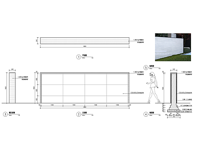 现代景墙 入口景墙 施工图