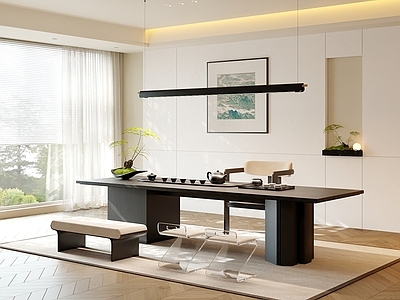 现代简约书房 客厅书房 开放式书房 别墅书房 书桌椅 背景墙