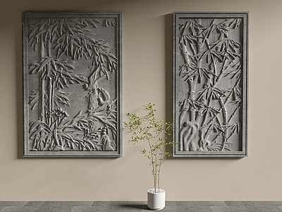 中式新中式景观雕塑 浮雕