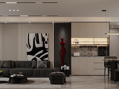 现代家居客厅 现代客餐厅