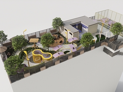 现代其他景观小品 屋顶花园 景观 美陈