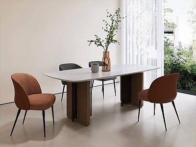 现代轻奢餐桌椅 长桌 餐椅