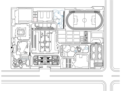 现代简约校园景观 校园景观 学校景观 大学景观 学校园文化广场 校园休闲景观 施工图
