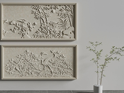 中式新中式景观雕塑 浮雕 雕刻