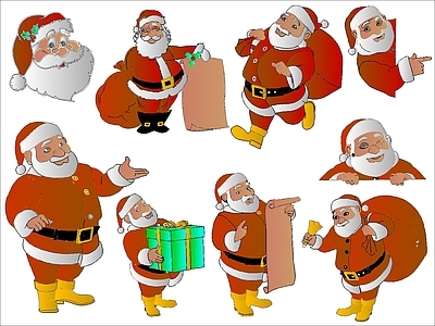 欧式人物 圣诞老人 施工图