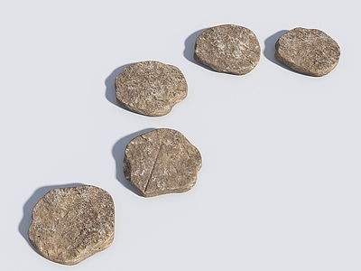 现代新中式其他铺装 老石板 中式汀步 石板路 圆形汀步 游步道