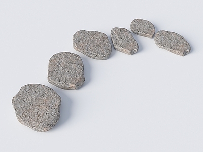 现代新中式石头 老石板 中式汀步 石板路 圆形汀步 游步道