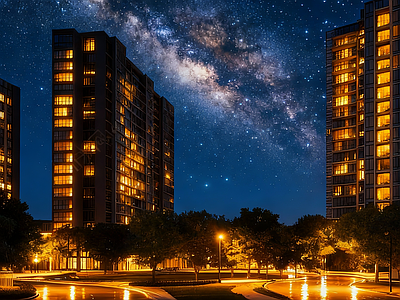 现代小区HDR 小区夜景hdr 小区夜景HDR 庭院hdr