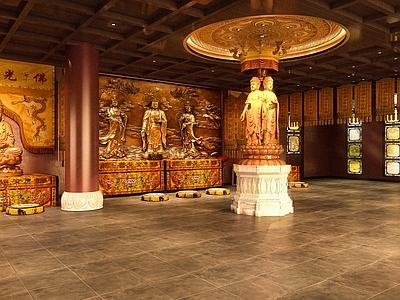 新中式宗教文化 寺庙 佛堂