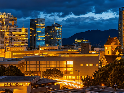现代小区HDR 居民区夜景HDR 小区夜景HDR