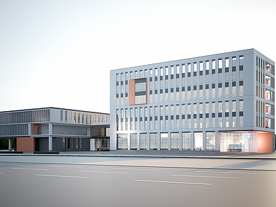 现代厂房 现代产业园 现代工业厂房 产业园办公楼 工业上楼厂房 现代简约办公楼