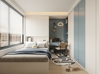 现代简约男孩房 榻榻米儿童房