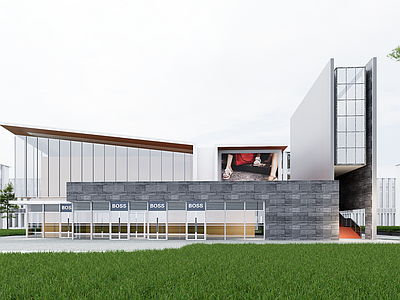 现代厂房 现代产业园 现代工业厂房 产业园办公楼 工业上楼厂房 现代简约办公楼