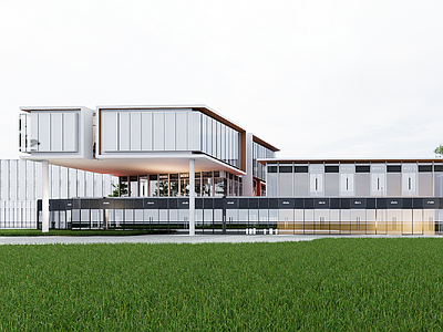 现代厂房 现代产业园 现代工业厂房 产业园办公楼 工业上楼厂房 现代简约办公楼