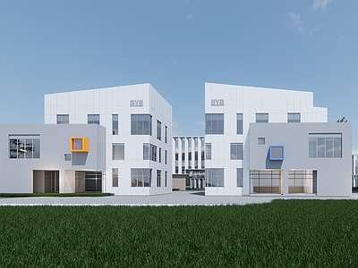 现代厂房 现代产业园 现代工业厂房 产业园办公楼 工业上楼厂房 现代简约办公楼