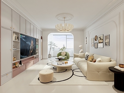 法式奶油客餐厅 小户型客餐厅 法式客餐厅 奶油客餐厅