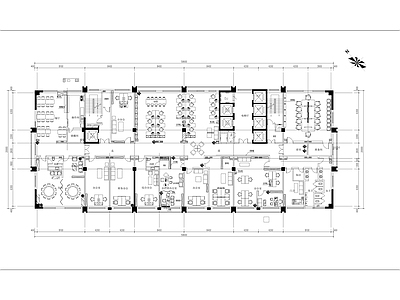 现代简约整体办公空间 办公室 办公平面 办公楼平面布置 写字楼平面 施工图