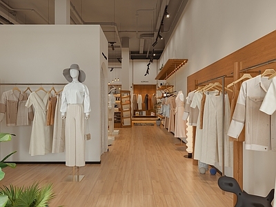 奶油侘寂服装店 女装店 美式复古服装店 现代奶油服装店 诧寂服装店