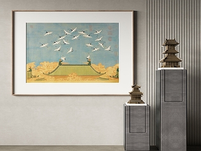 新中式中式挂画 字画 画框 画卷 女孩房挂画
