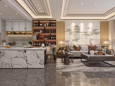 新中式原木客餐厅 新中式客餐厅 小户型客餐厅 原木风客餐厅