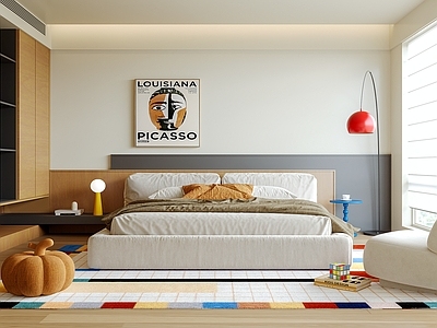 现代家居卧室 无主灯卧室 包豪斯卧室 次卧 主卧