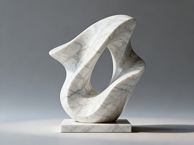 现代雕塑 大理石雕塑 美陈 AIGC 流线型 抽象雕塑
