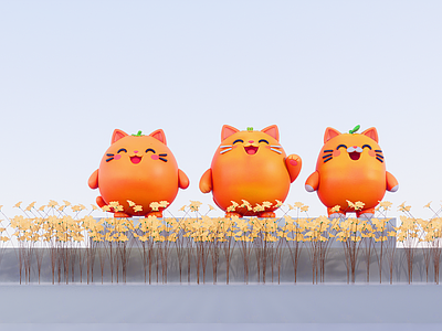 现代其他美陈 卡通猫咪玩偶 动漫动物IP公仔 卡通动物小品 网红商业外摆小品 动漫公仔玩偶