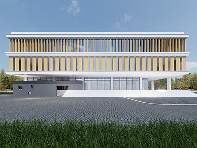 现代图书馆建筑 图书馆 学校图书馆 图书馆建筑 多层图书馆