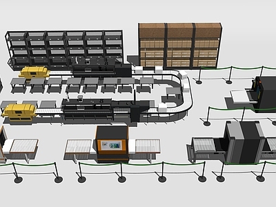 工业厂房 厂房生产流水线 生产线设备组合 自动化生产流水线 全自动运输设备 扫描机械设备