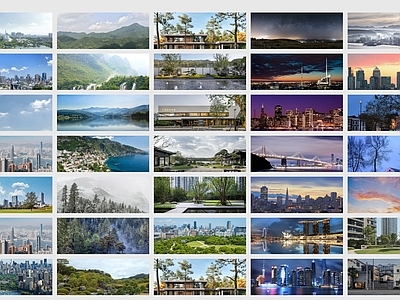 现代背景墙 现代外景 环绕外景 环境外景 户外外景
