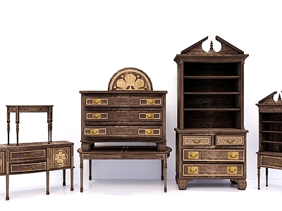 侘寂美式餐边柜 古典餐边柜 美式桌子 玄关柜 装饰柜 茶几