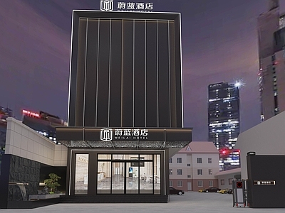 简约轻奢酒店 酒店门头 门厅 景观 现代酒店大门