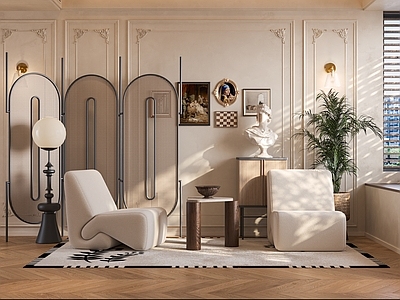 法式复古休闲椅 沙发椅 书椅 布椅 木椅