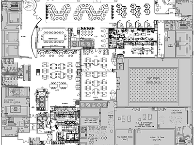 现代整体办公空间 餐厅 厨房 办公 实验室 会议 施工图