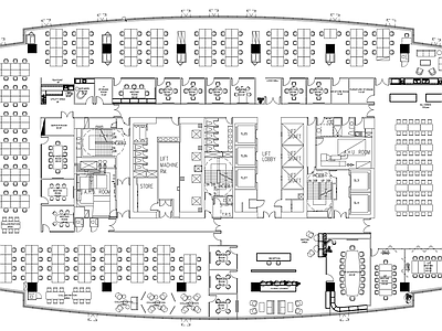 现代整体办公空间 办公 会议 开放办公 写字楼 整层办公 施工图