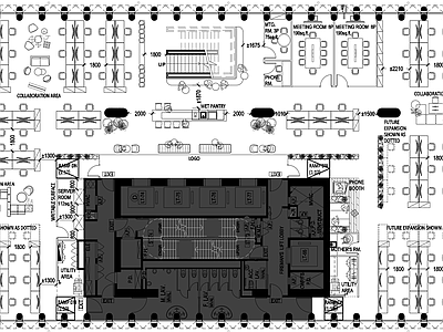 现代整体办公空间 办公 会议 休闲 整层办公 共享办公 施工图