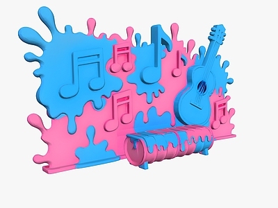 现代景墙 音乐符号浮雕景墙 音乐艺术装置 音乐节商业美陈 音乐景墙互动小品 网红互动打卡景墙